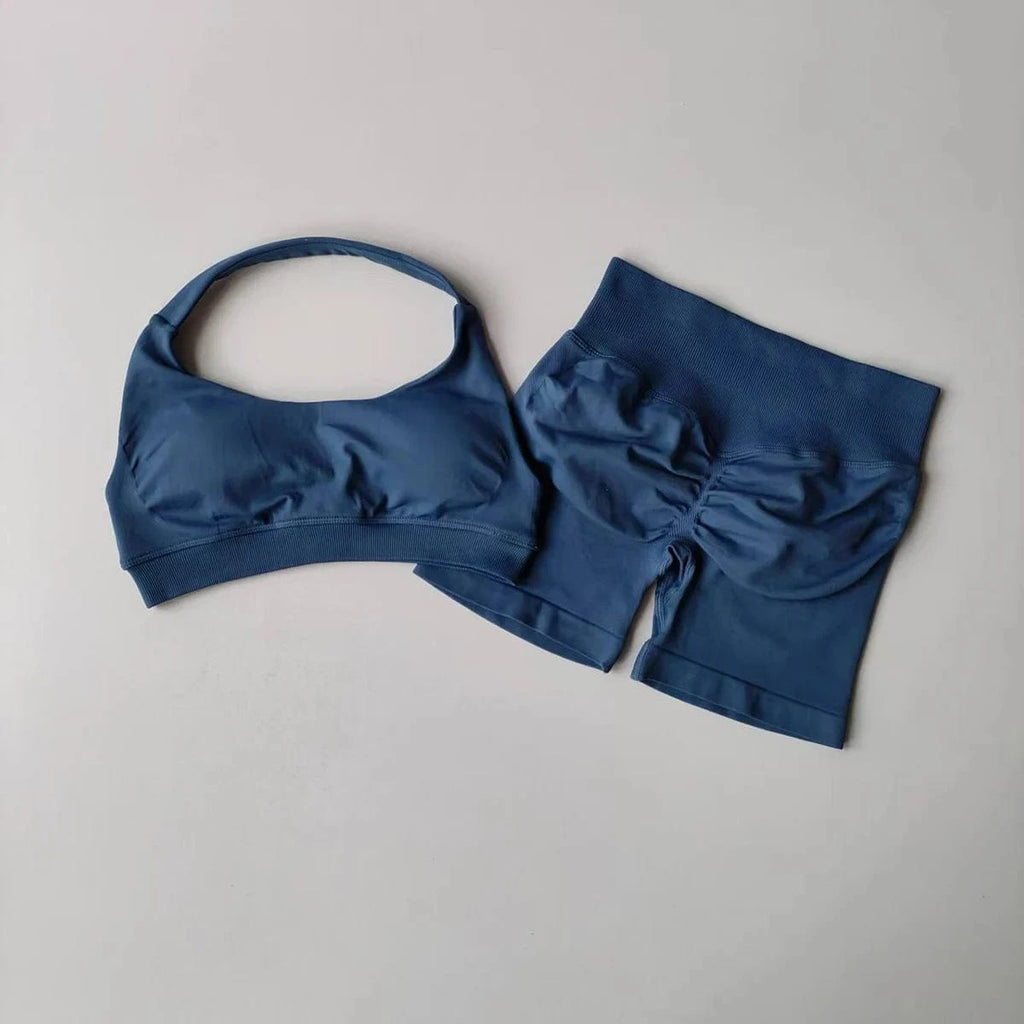 2 Pieces Yoga Suit Women Halter - ShalayeFashion