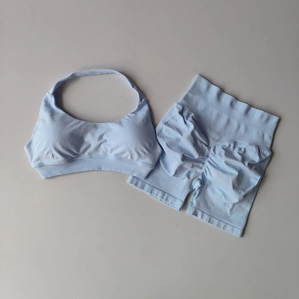 2 Pieces Yoga Suit Women Halter - ShalayeFashion