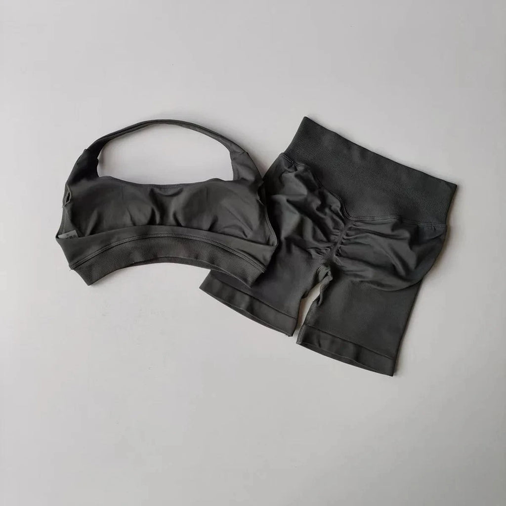 2 Pieces Yoga Suit Women Halter - ShalayeFashion