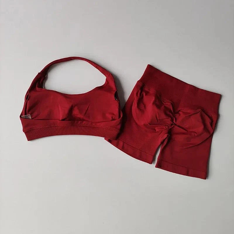 2 Pieces Yoga Suit Women Halter - ShalayeFashion