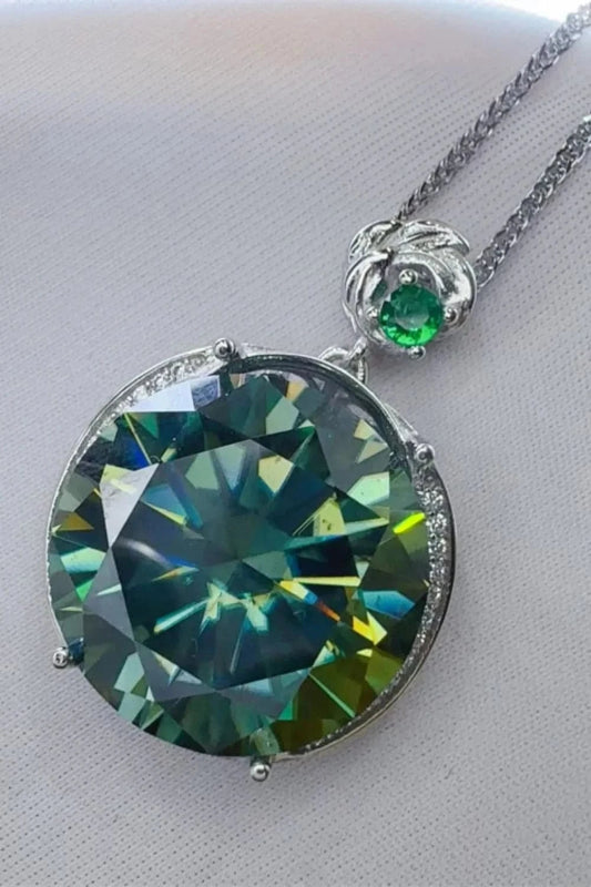 20 Carat Moissanite 925 Sterling Silver Pendant Necklace - ShalayeFashion