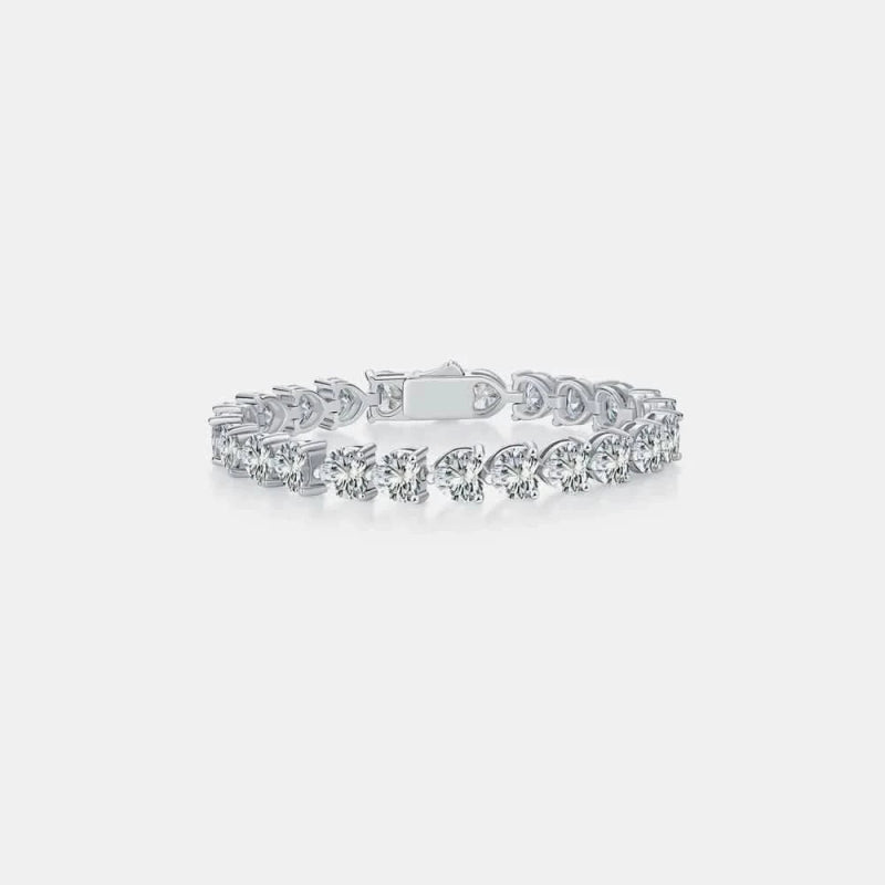 24 Carat Moissanite 925 Sterling Silver Heart Bracelet - ShalayeFashion