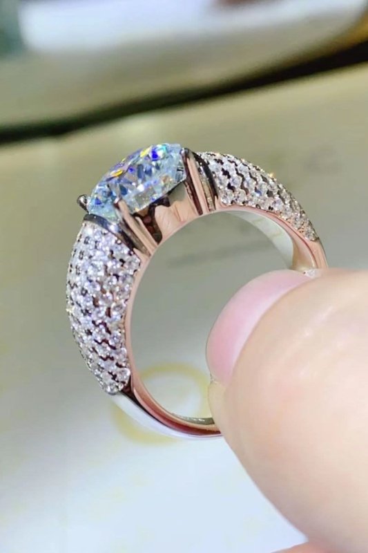 3 Carat Moissanite Side Stone Ring - ShalayeFashion