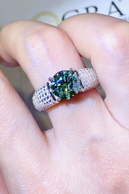 3 Carat Moissanite Side Stone Ring - ShalayeFashion