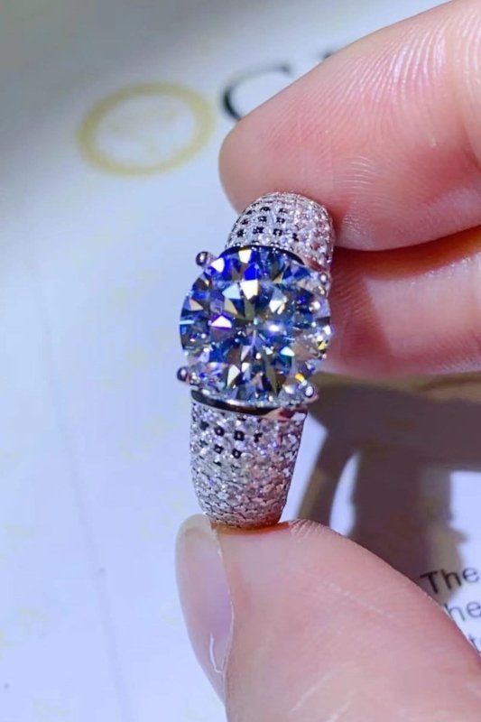 3 Carat Moissanite Side Stone Ring - ShalayeFashion