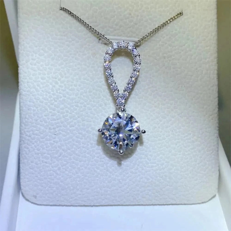 5 Carat Moissanite 925 Sterling Silver Teardrop Necklace - ShalayeFashion