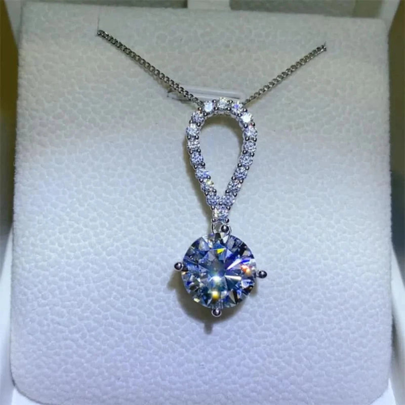 5 Carat Moissanite 925 Sterling Silver Teardrop Necklace - ShalayeFashion