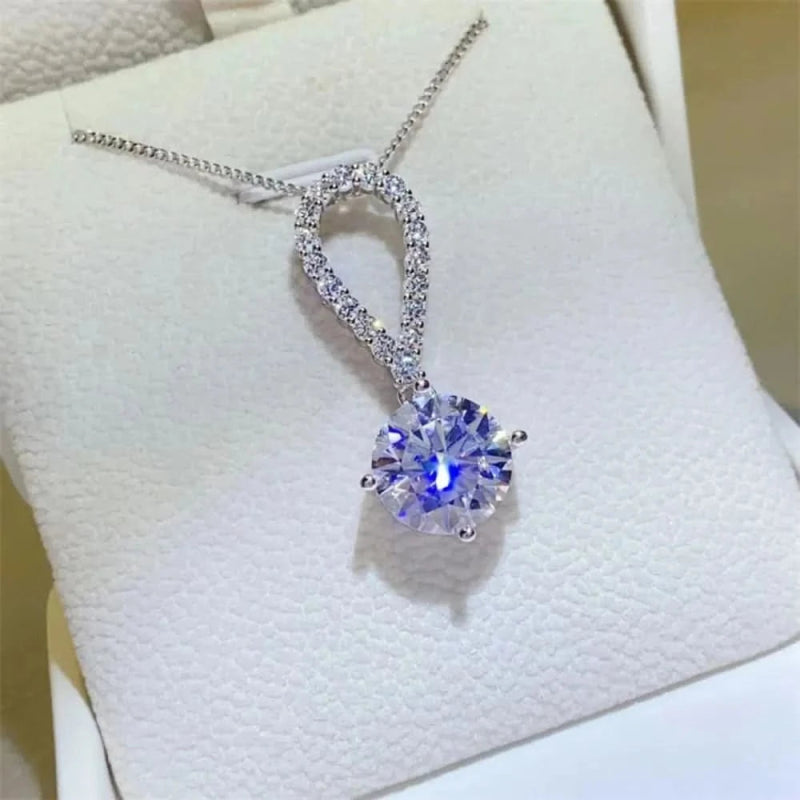 5 Carat Moissanite 925 Sterling Silver Teardrop Necklace - ShalayeFashion