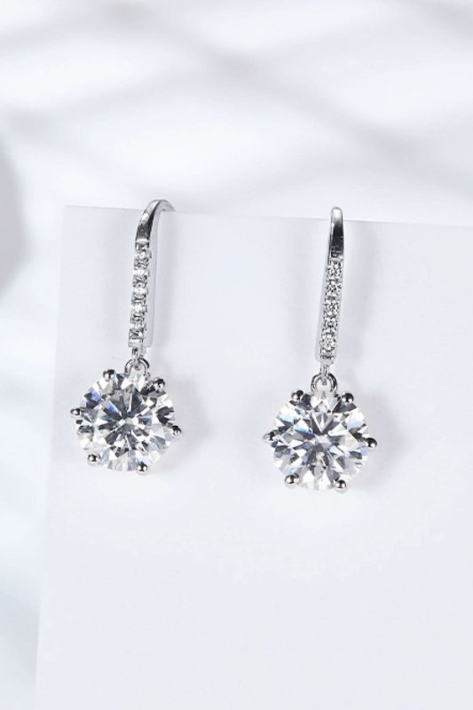 6 - Prong Moissanite Drop Earrings - ShalayeFashion