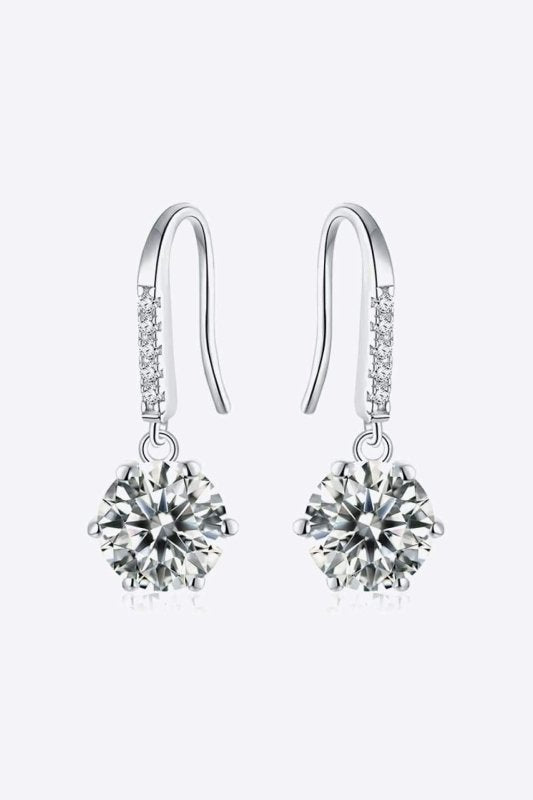 6 - Prong Moissanite Drop Earrings - ShalayeFashion