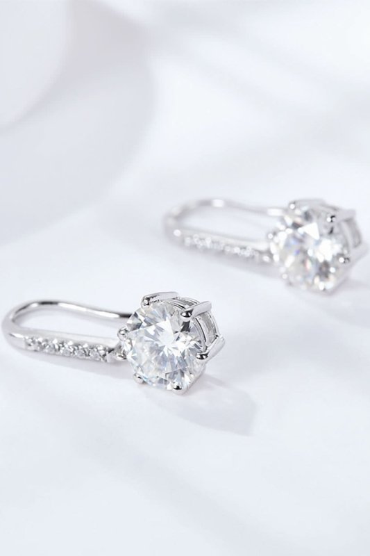 6 - Prong Moissanite Drop Earrings - ShalayeFashion