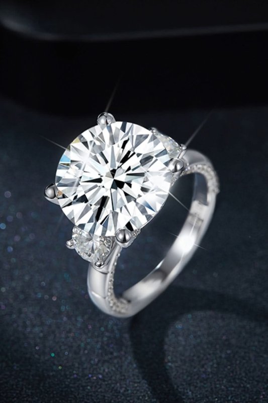 8.6 Carat Moissanite Platinum - Plated Ring - ShalayeFashion