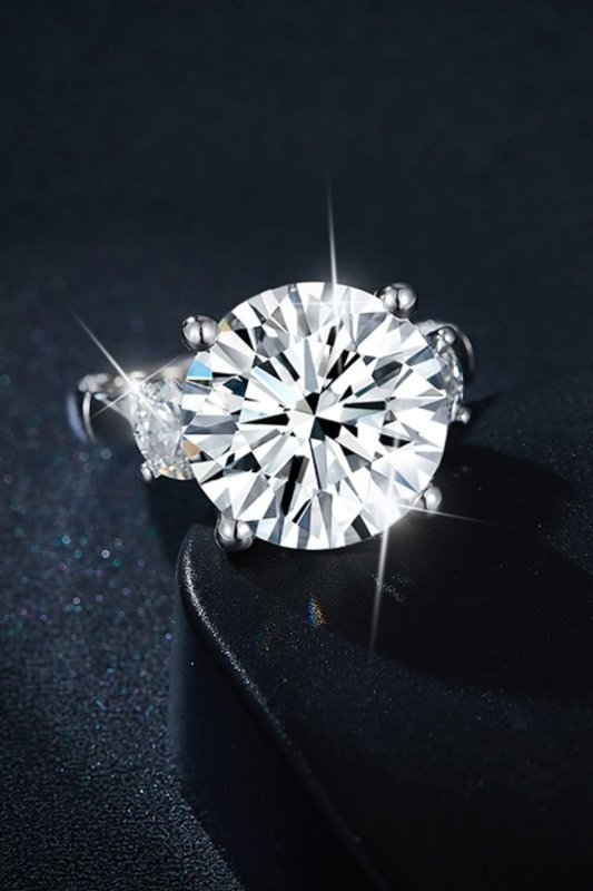 8.6 Carat Moissanite Platinum - Plated Ring - ShalayeFashion