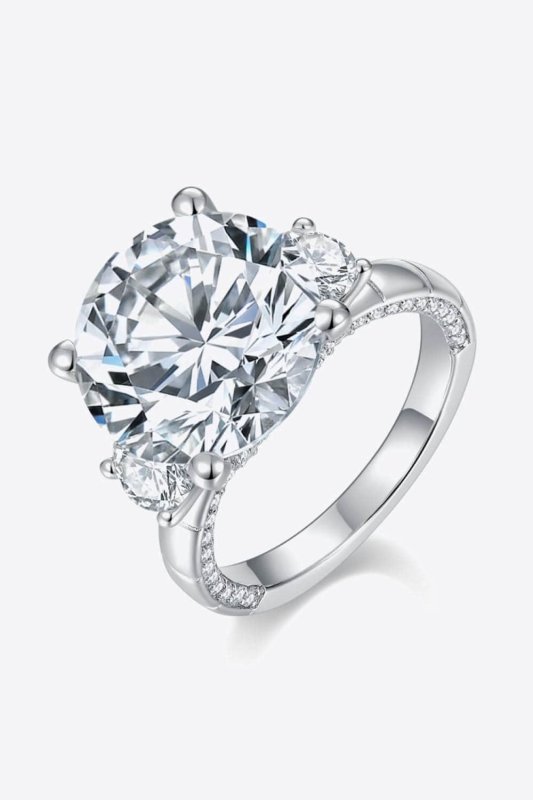 8.6 Carat Moissanite Platinum - Plated Ring - ShalayeFashion