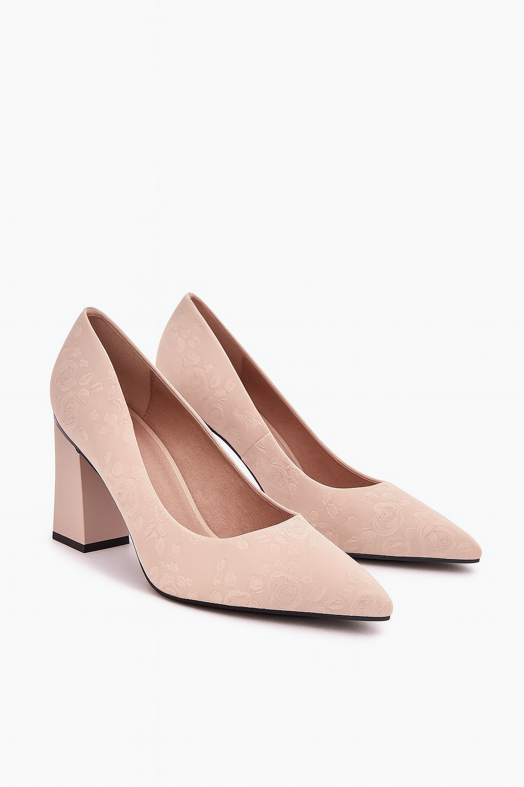 Women's Eco Leather Block Heel Pumps Rose