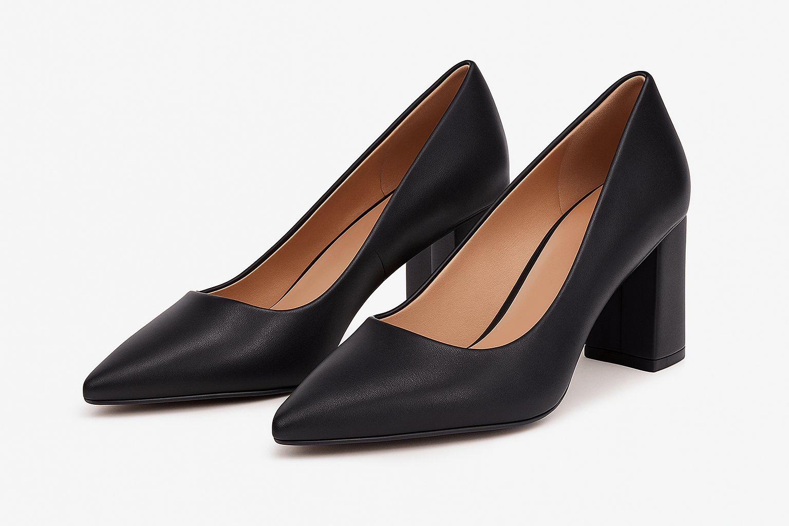 Women's Eco Leather Block Heel Pumps Party