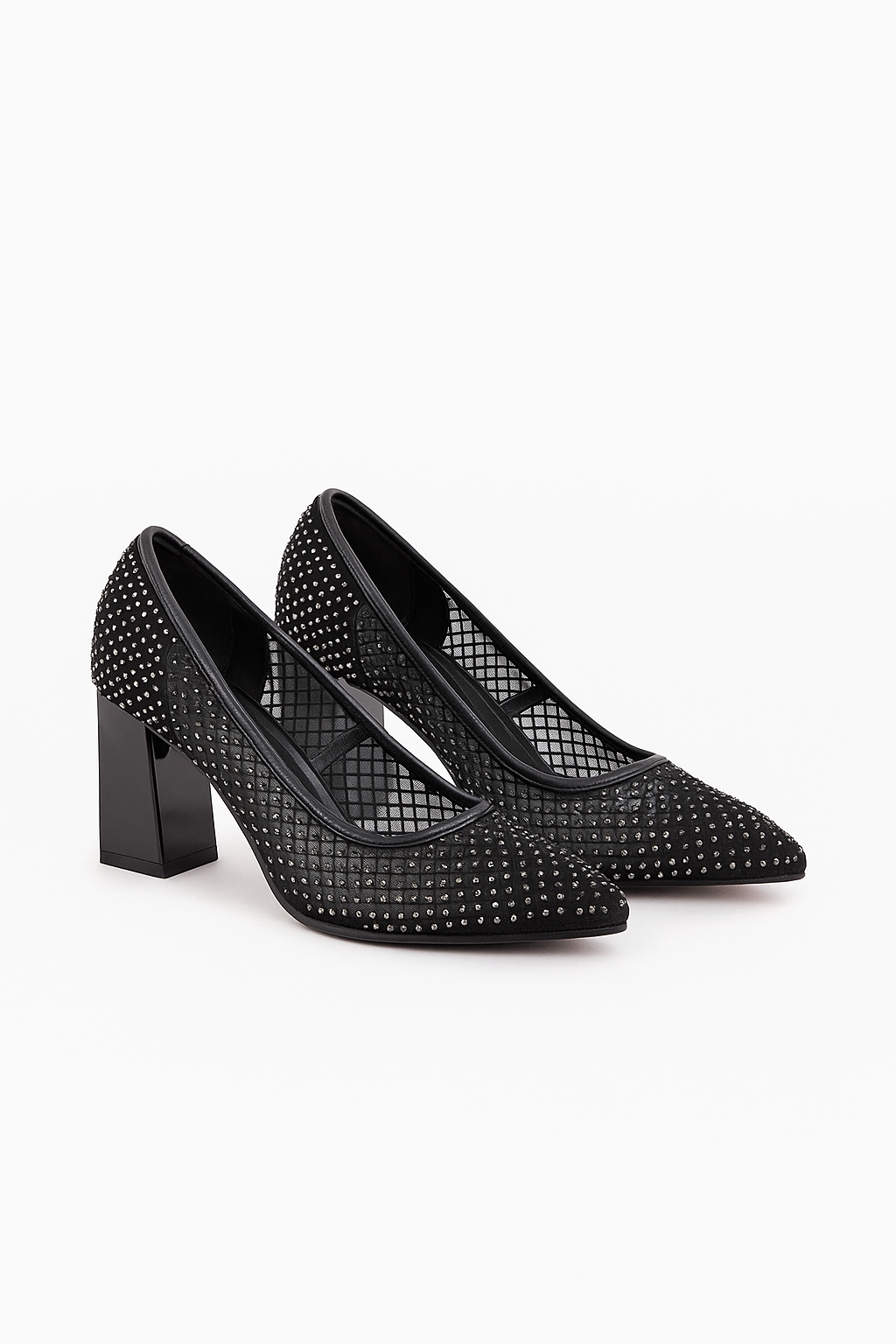 Women's Mesh Block Heel Pumps Elegant