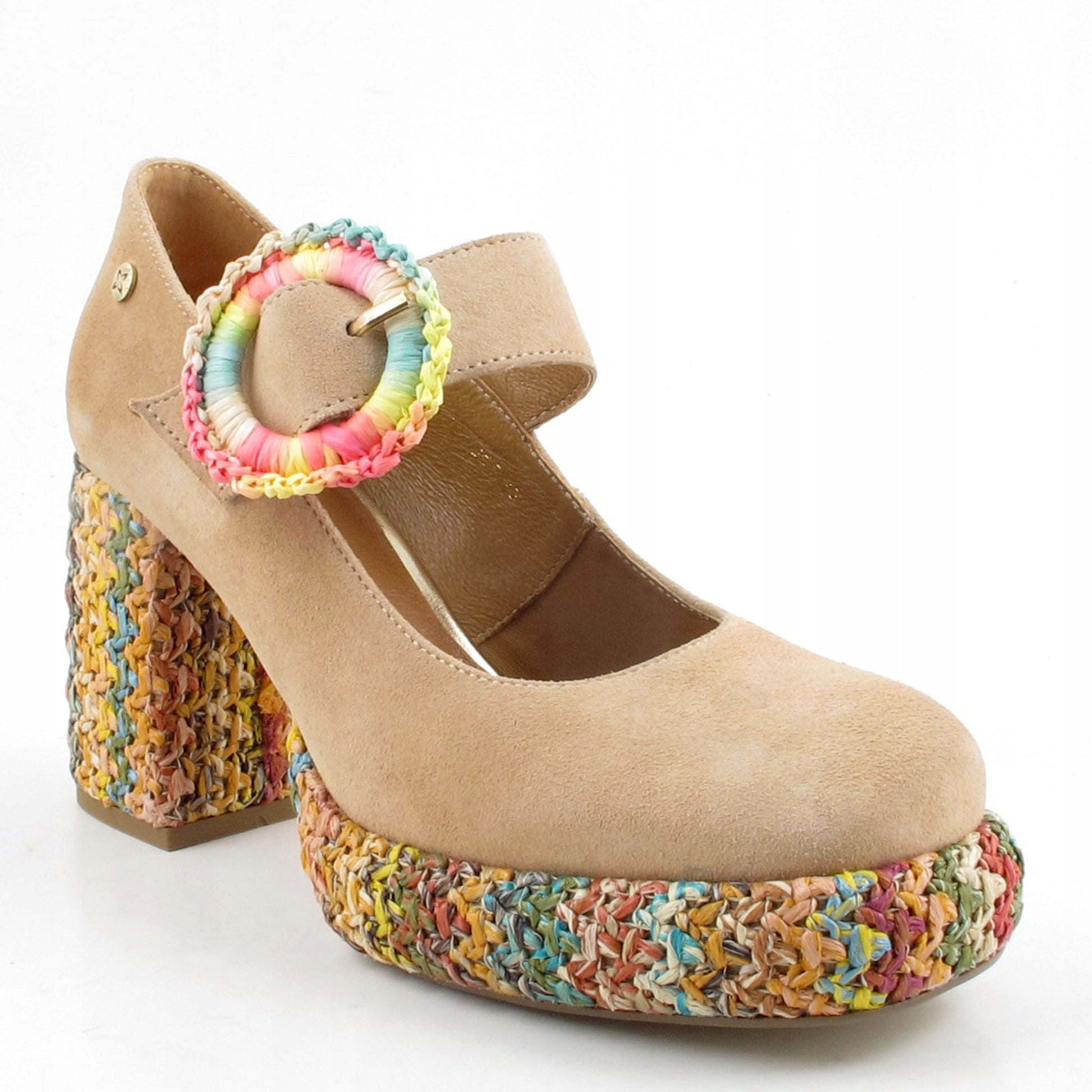 New Women's Suede Block Heel Pumps Platform