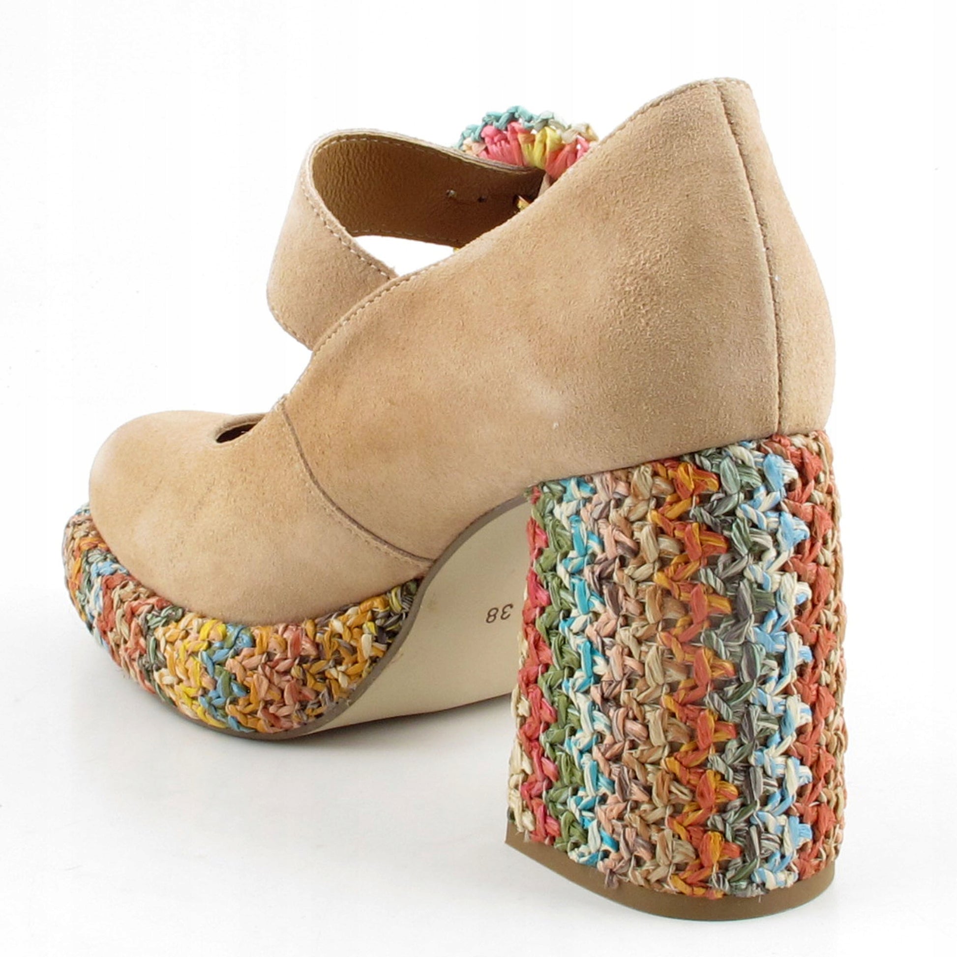 New Women's Suede Block Heel Pumps Platform