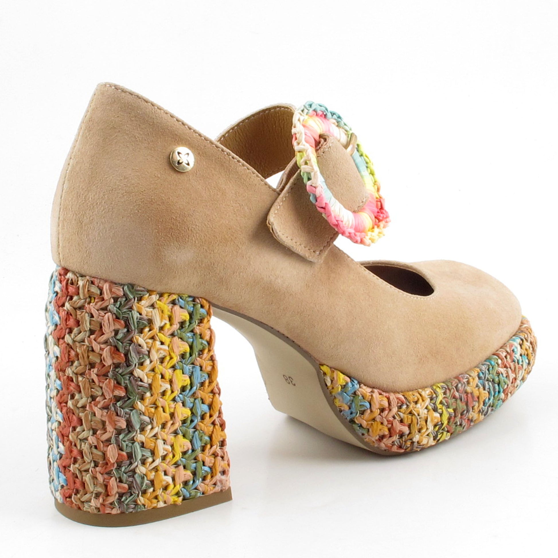 New Women's Suede Block Heel Pumps Platform