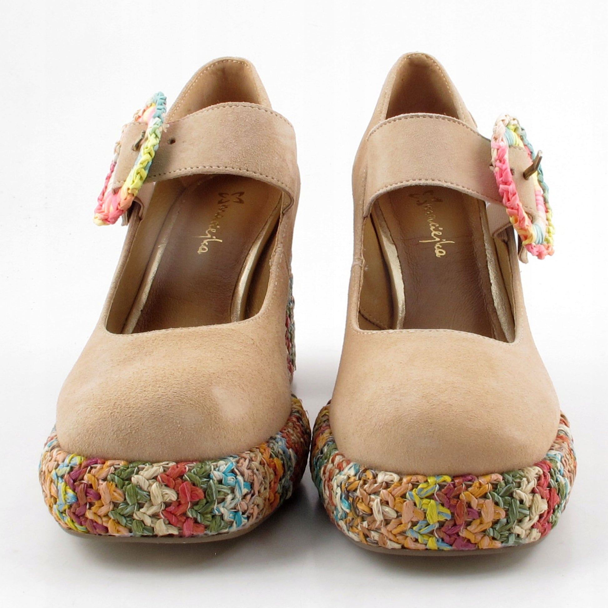 New Women's Suede Block Heel Pumps Platform