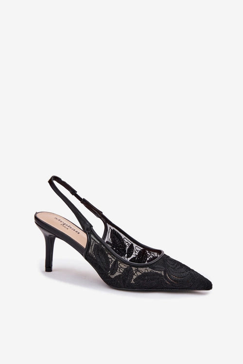 Women's Lace High Heels Pointed Toe