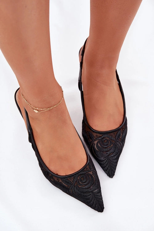 Women's Lace High Heels Pointed Toe