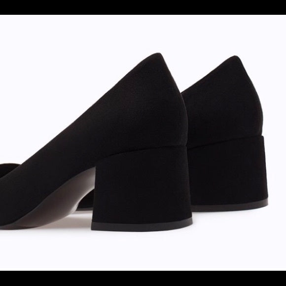 Women's Suede Block Heel Pumps Party