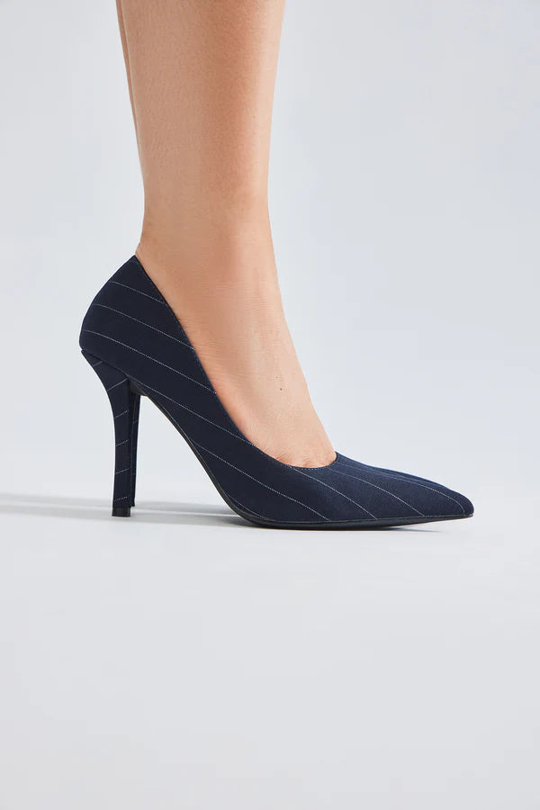 Women's Textile Black Stilettos Pointed Toe