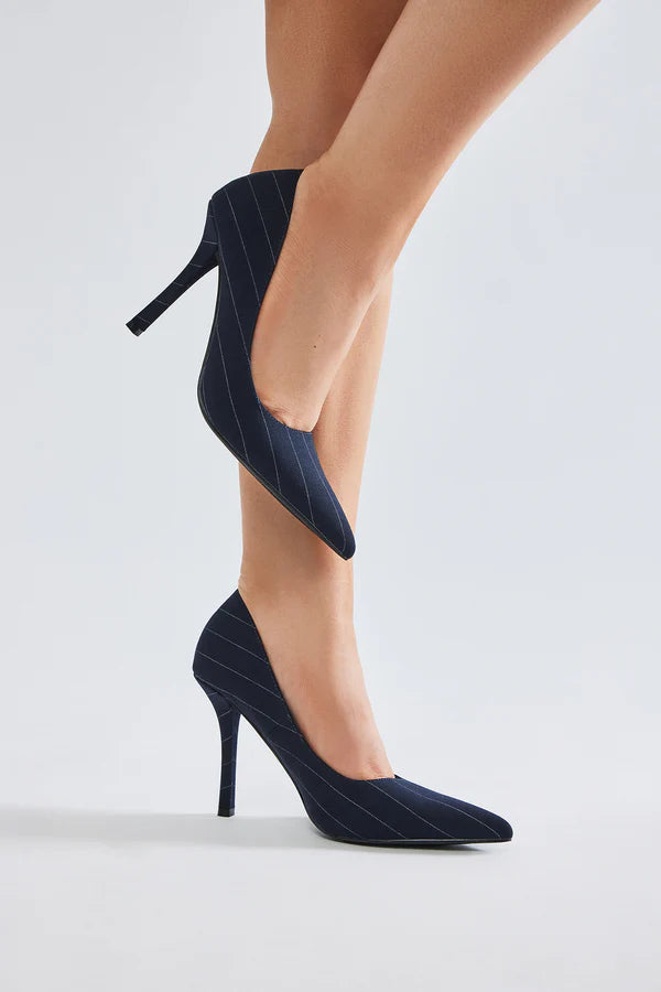 Women's Textile Black Stilettos Pointed Toe