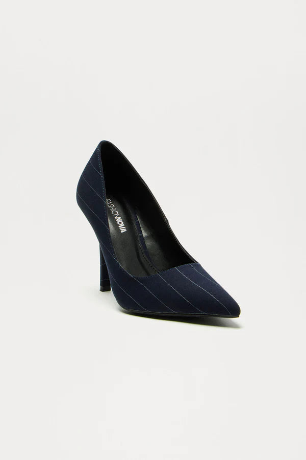 Women's Textile Black Stilettos Pointed Toe