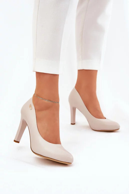 Womens Classic Almond Begie Toe Dress Pumps
