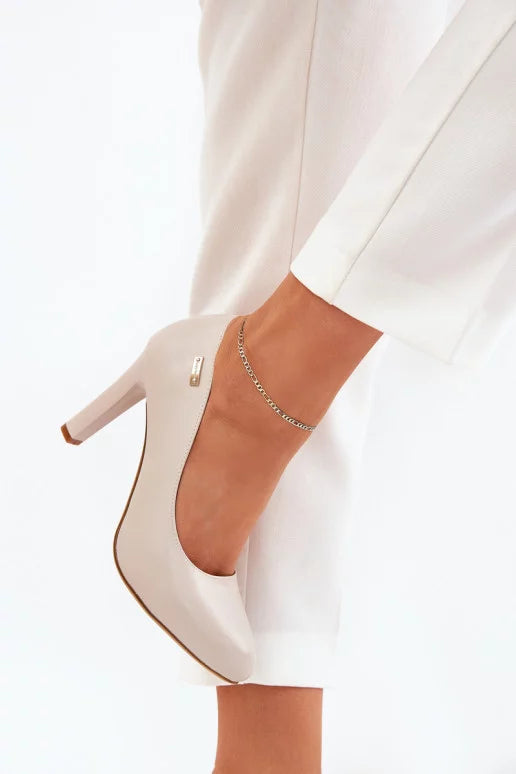 Womens Classic Almond Begie Toe Dress Pumps