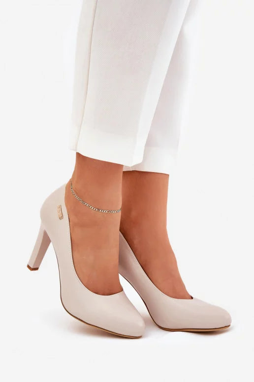 Womens Classic Almond Begie Toe Dress Pumps