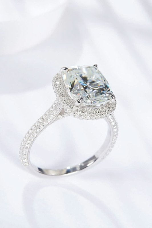 Adored 6 Carat Moissanite Halo Ring - ShalayeFashion