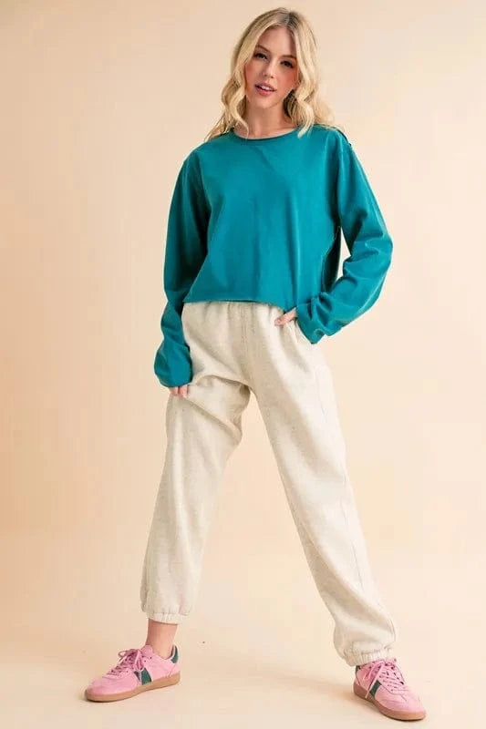 Aemi+Co Drawstring Elastic Waist Joggers - ShalayeFashion
