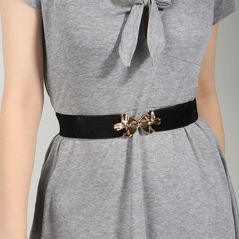 Alloy Buckle Elastic Belt - ShalayeFashion