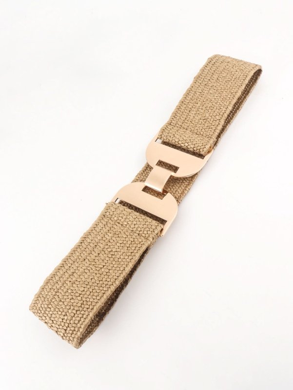 Alloy Buckle Elastic Belt - ShalayeFashion