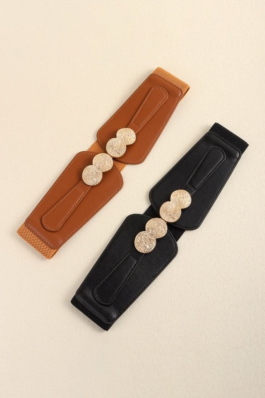 Alloy Buckle Elastic Belt - ShalayeFashion