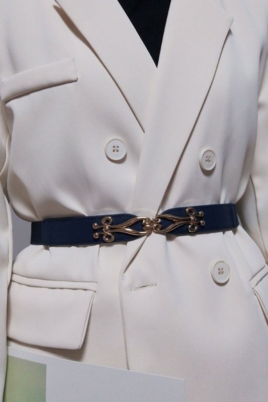 Alloy Buckle Elastic Belt - ShalayeFashion