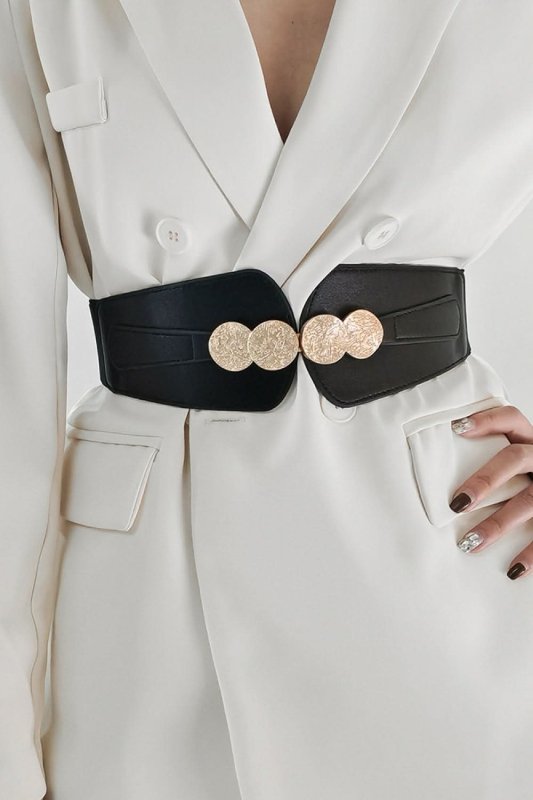 Alloy Buckle Elastic Belt - ShalayeFashion