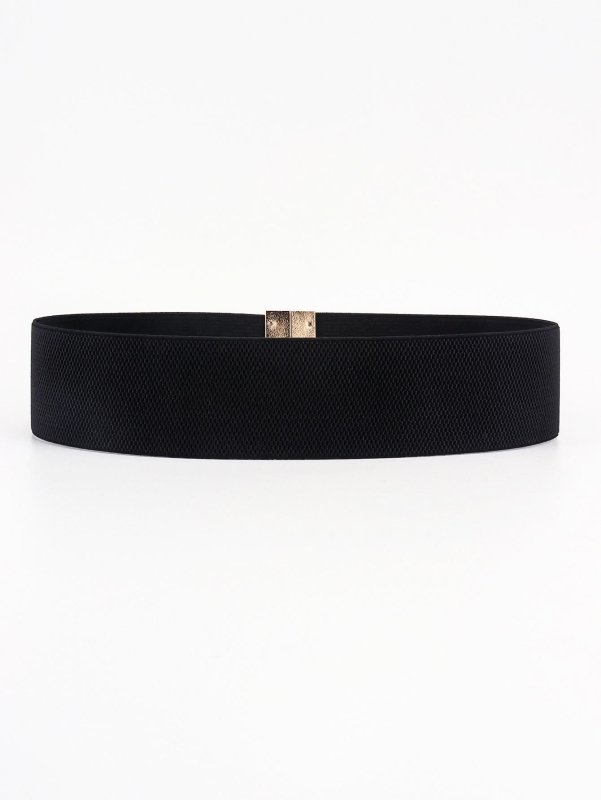 Alloy Buckle Elastic Belt - ShalayeFashion