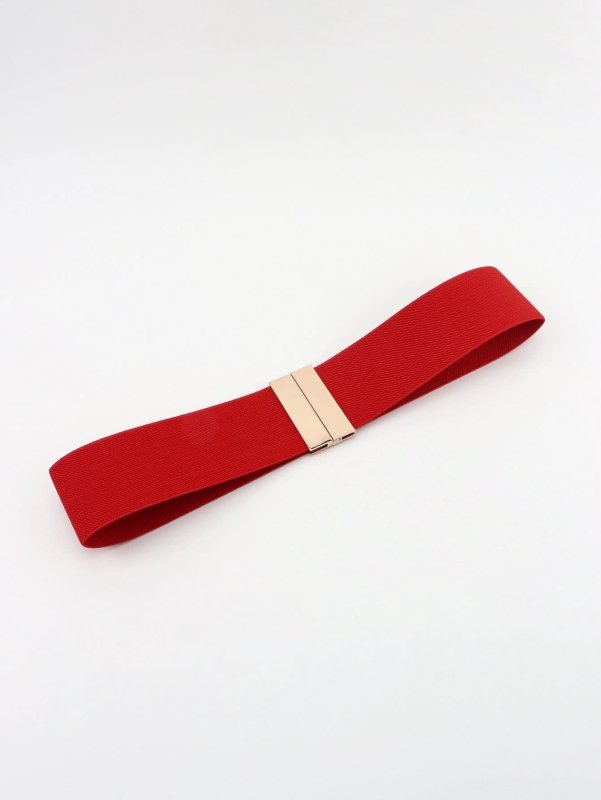 Alloy Buckle Elastic Belt - ShalayeFashion