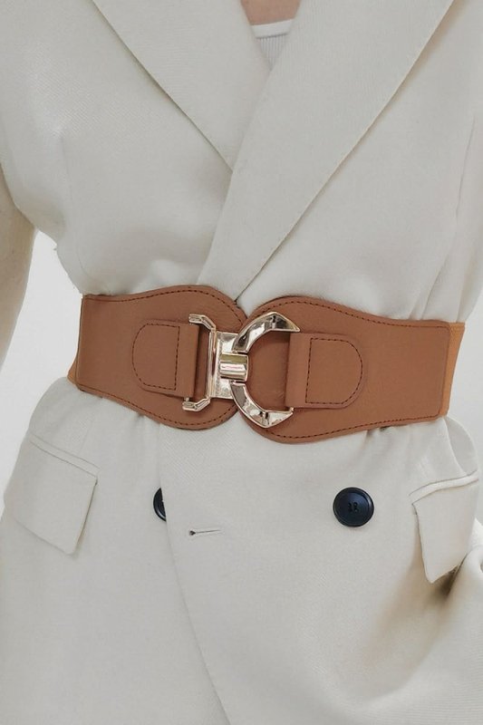 Alloy Buckle Elastic Belt - ShalayeFashion