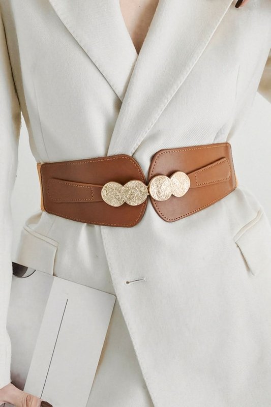 Alloy Buckle Elastic Belt - ShalayeFashion