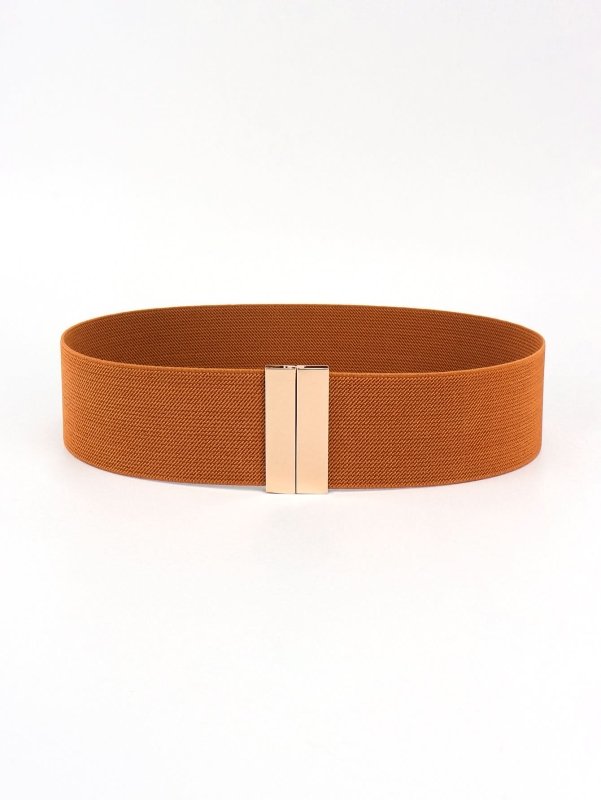 Alloy Buckle Elastic Belt - ShalayeFashion