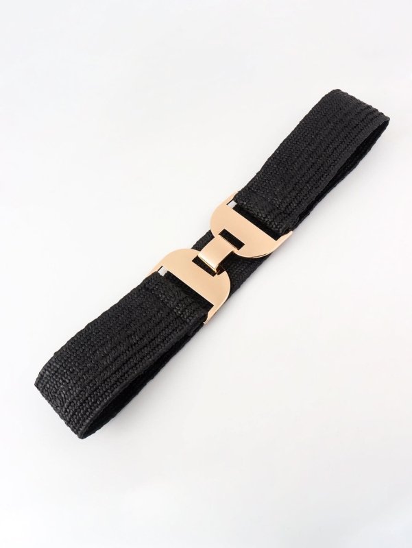 Alloy Buckle Elastic Belt - ShalayeFashion