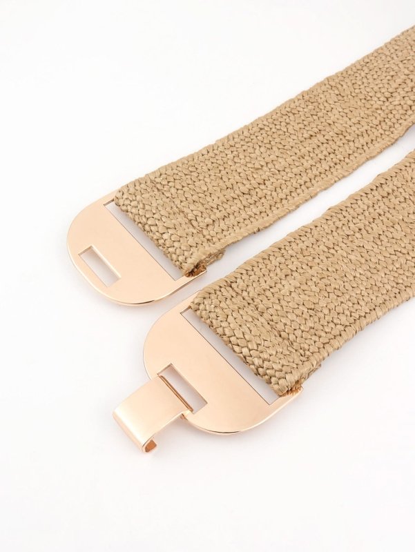 Alloy Buckle Elastic Belt - ShalayeFashion