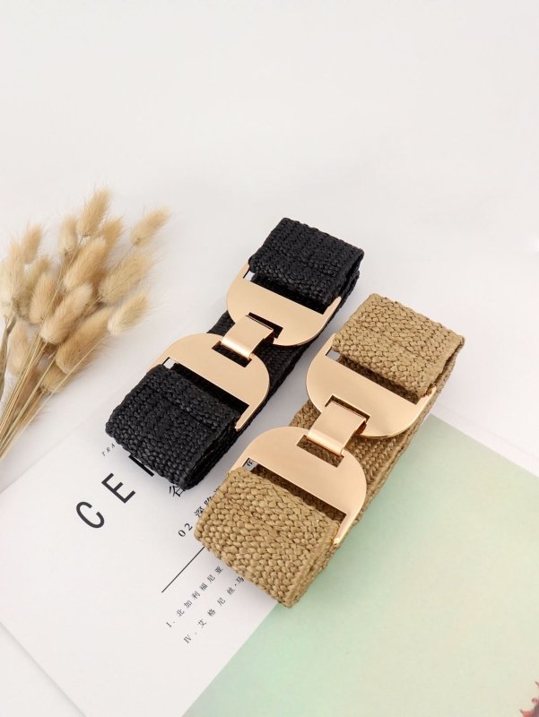Alloy Buckle Elastic Belt - ShalayeFashion