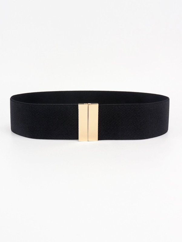 Alloy Buckle Elastic Belt - ShalayeFashion